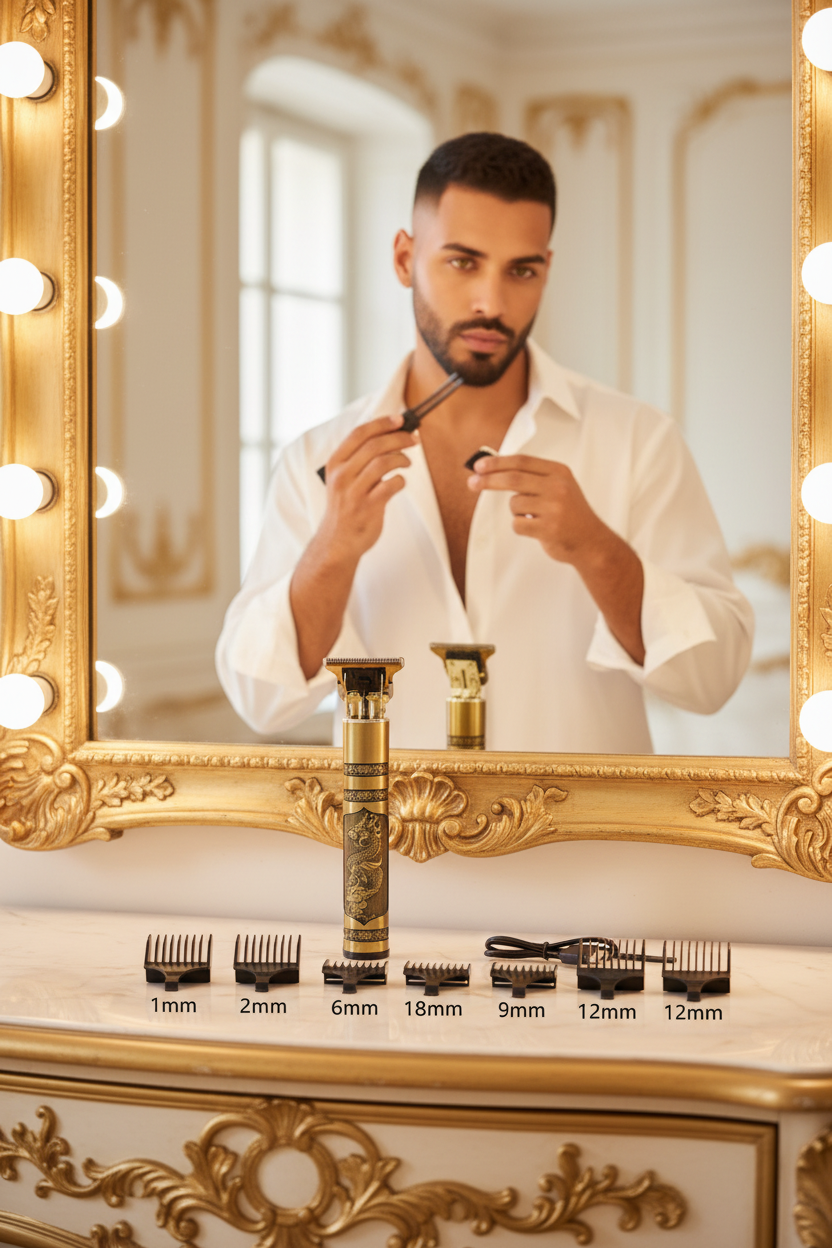 Homme latino baroque lumineux coiffeuse